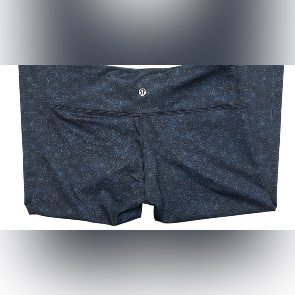 Lululemon Wunder Under Crop II Full-On Luon Exploded Sashico Inkwell Rugged Blue - Picture 3 of 13